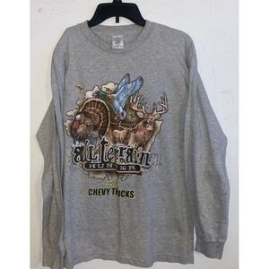 Chevy Trucks Shirt Medium‎ Long Sleeve ALL TERRAIN HUNTER Turkey Deer Buck Gray